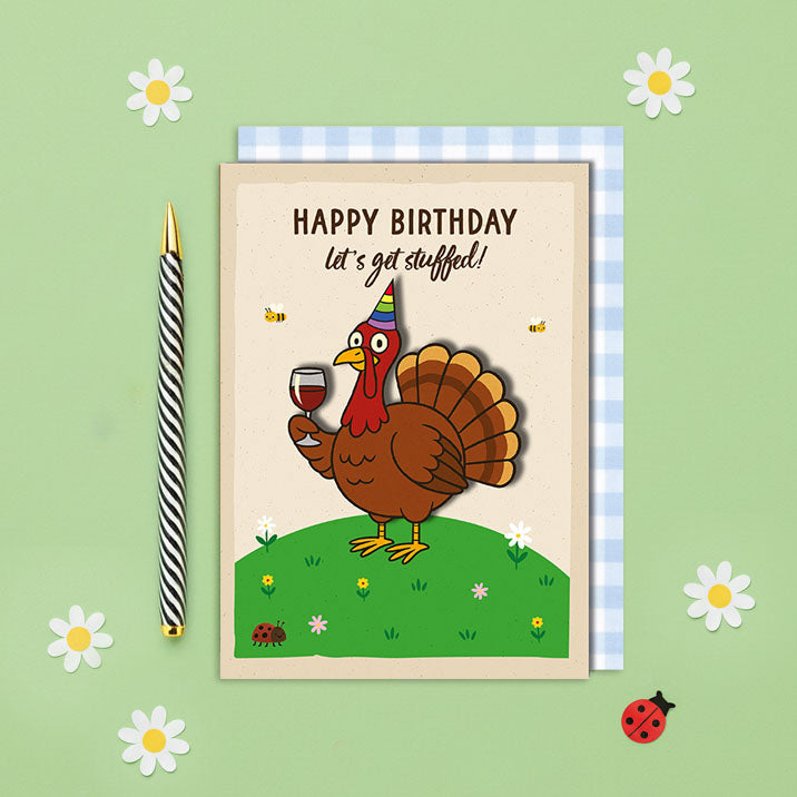 Handmade Funny Turkey Birthday Card