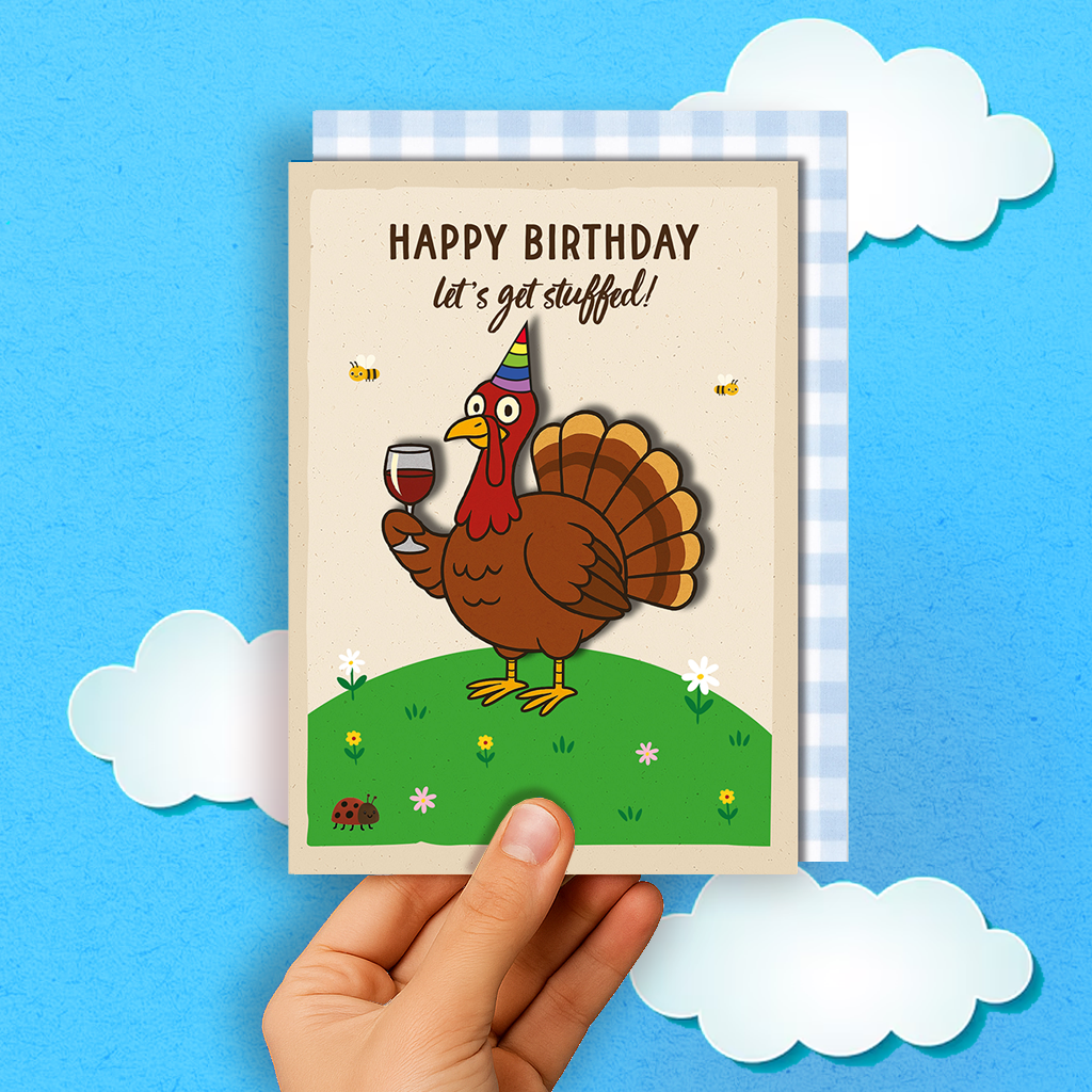 Handmade Funny Turkey Birthday Card