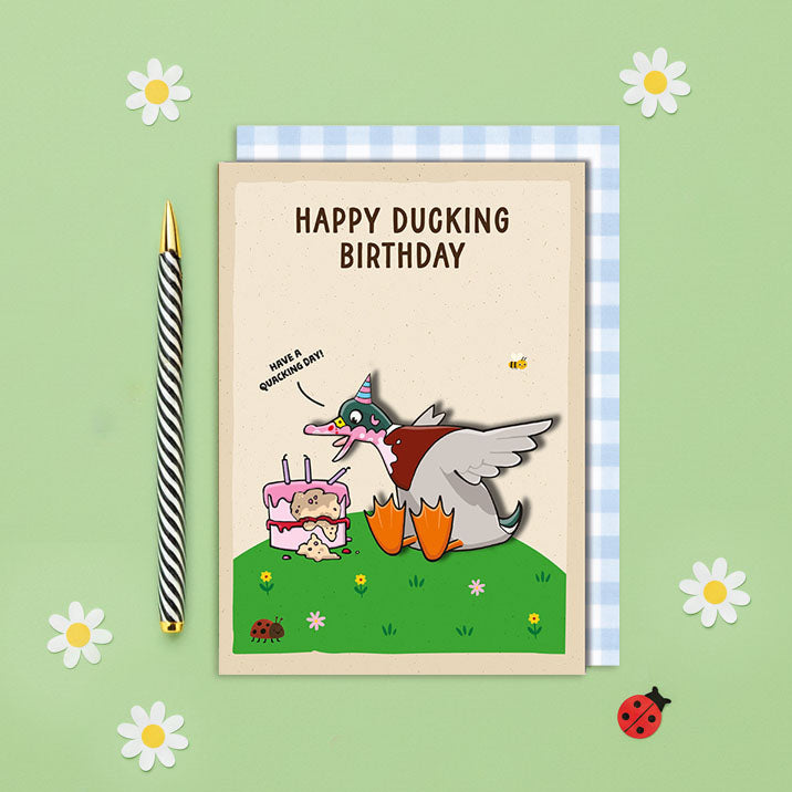 Handmade Funny Duck Birthday Card