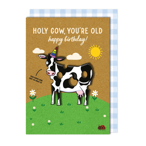 Handmade Holly Cow Birthday Card | Handmade Greeting Card