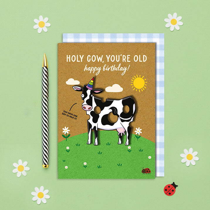 Handmade Holly Cow Birthday Card