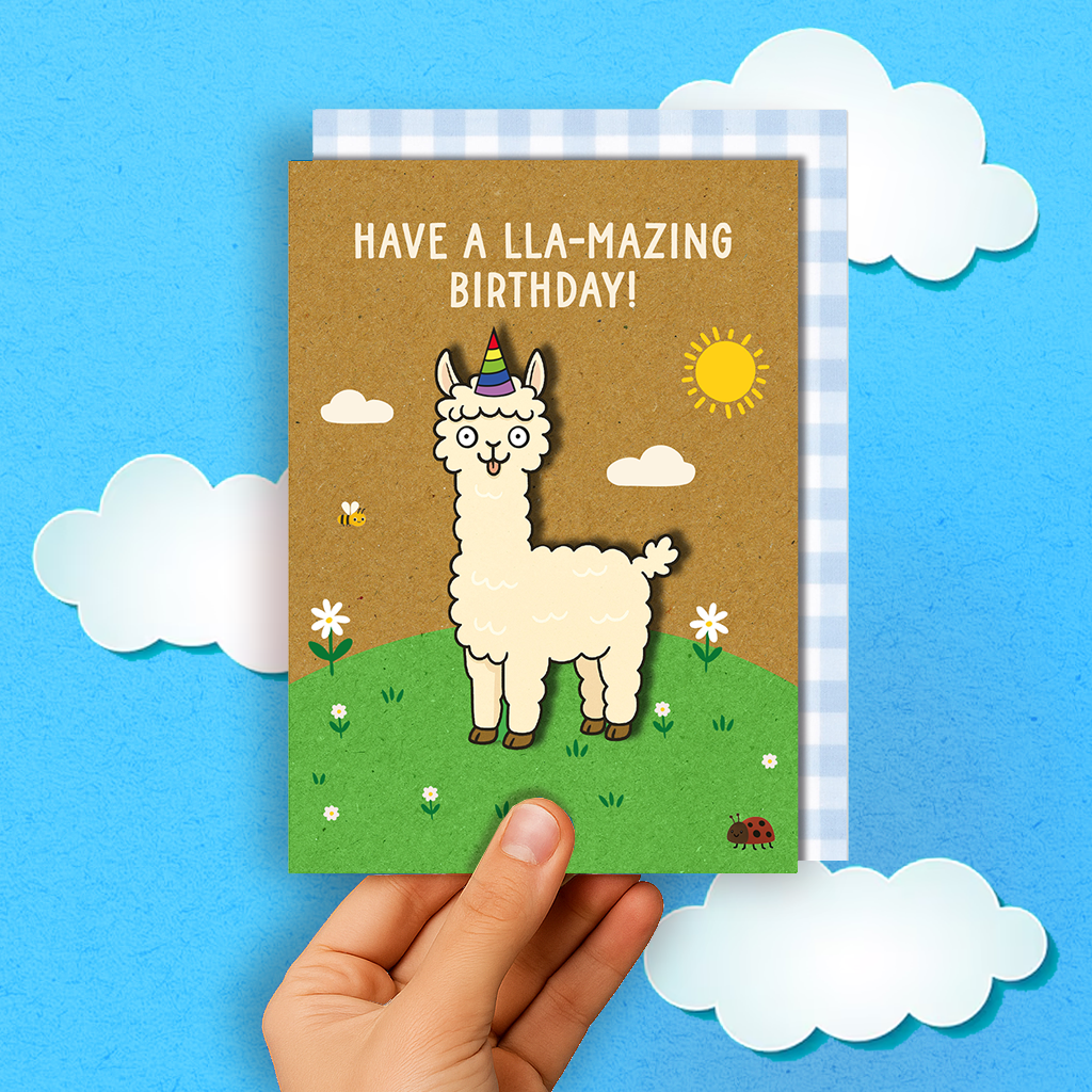Handmade Funny Llama Birthday Card