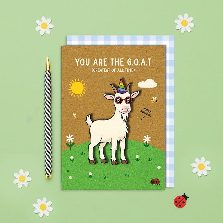 Handmade G.O.A.T Birthday Card