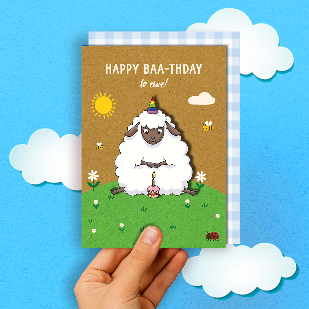 Handmade Sheep Birthday Card