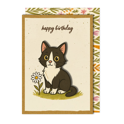 Handmade Lovely Kitten Birthday Card