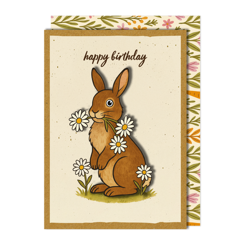 Handmade Bunny Birthday Card
