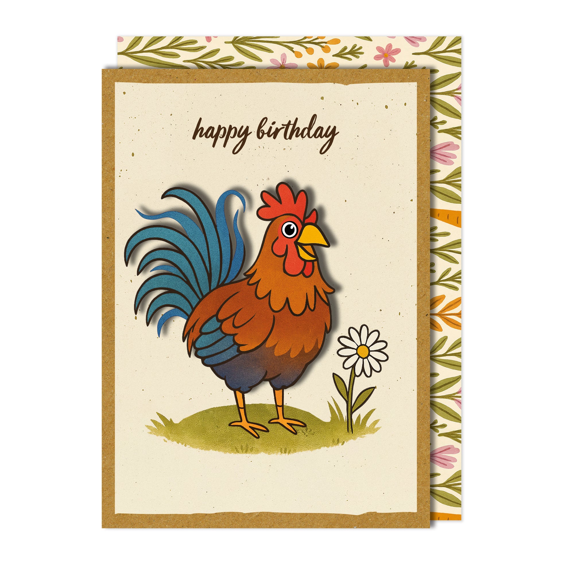 Handmade Cockrel Birthday Card