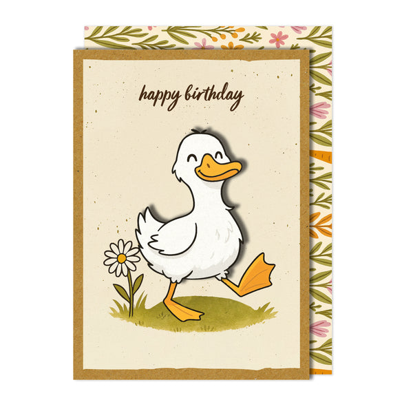 Handmade Cute Goose Birthday Card