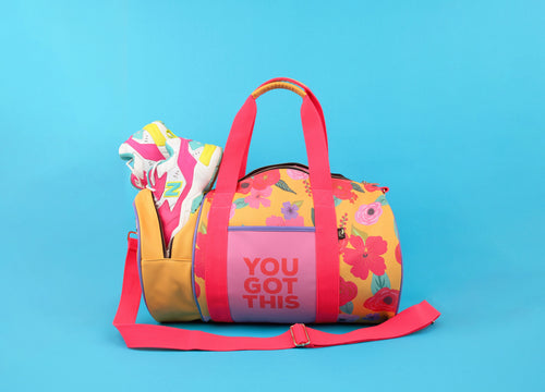 You Got This Floral Gym Bag