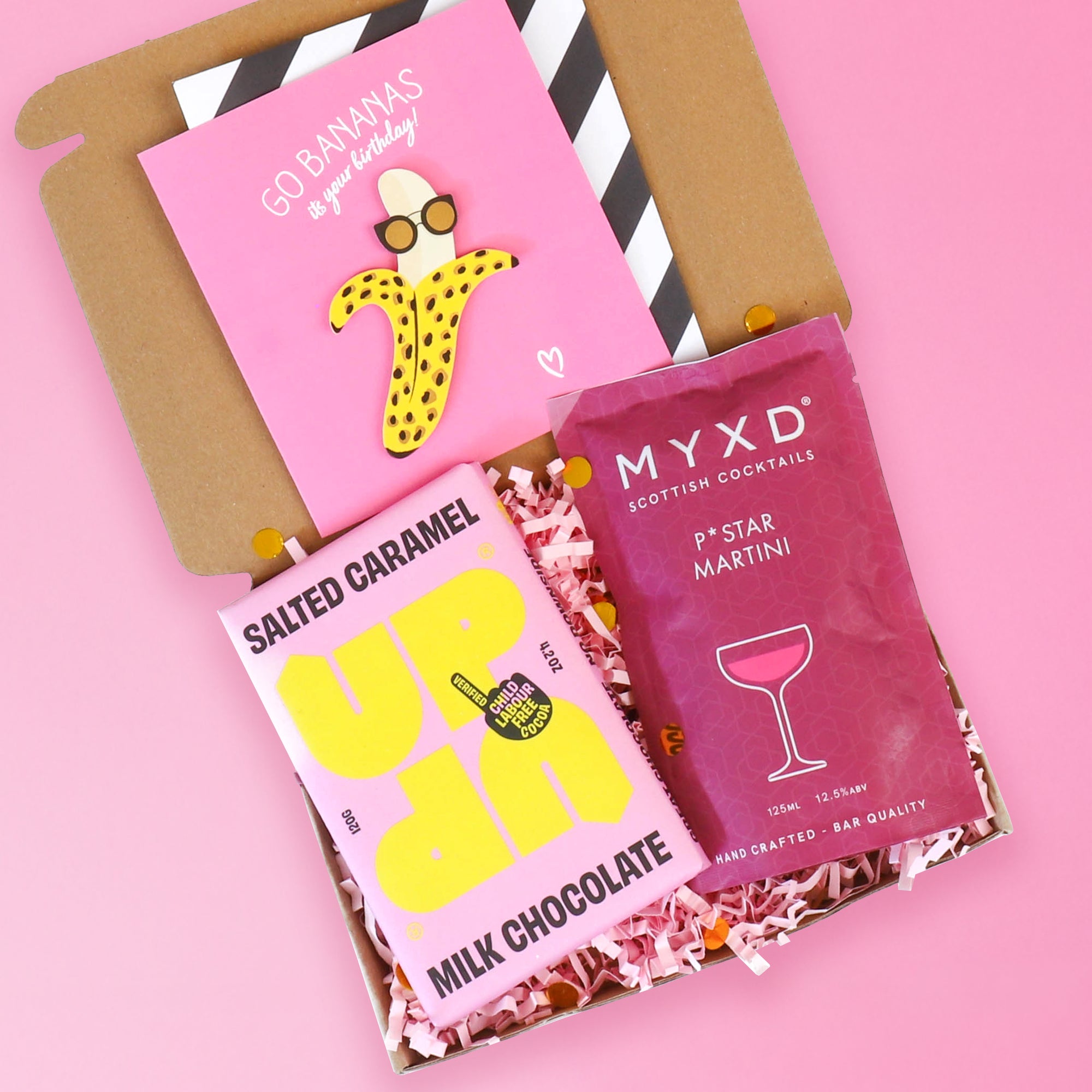 Go Bananas Birthday Cocktail & Chocolate Mini Gift Box