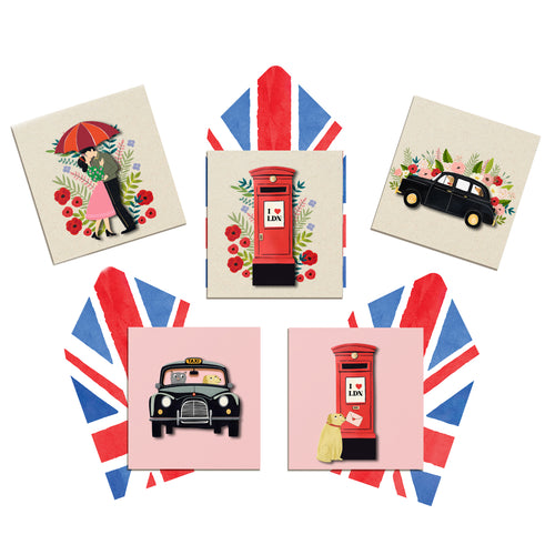London – Bundle of 5 Handmade Greeting Cards