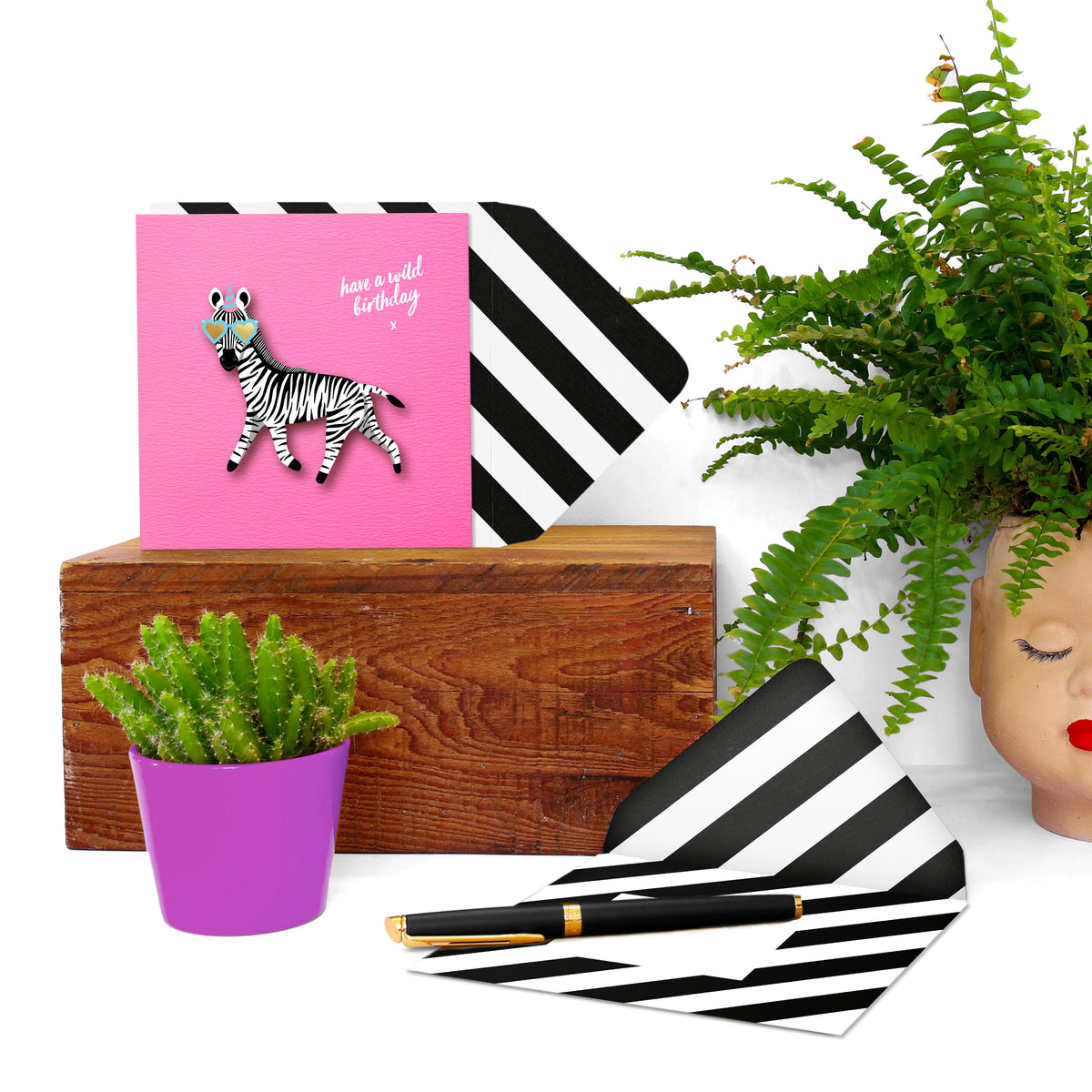 Birthday Zebra | Handmade Greeting Card