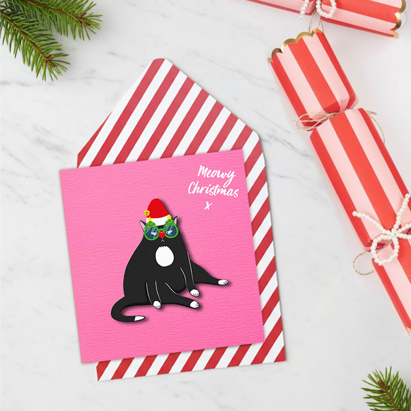 Merry Christmas, Grumpy Cat Handmade Greeting Card