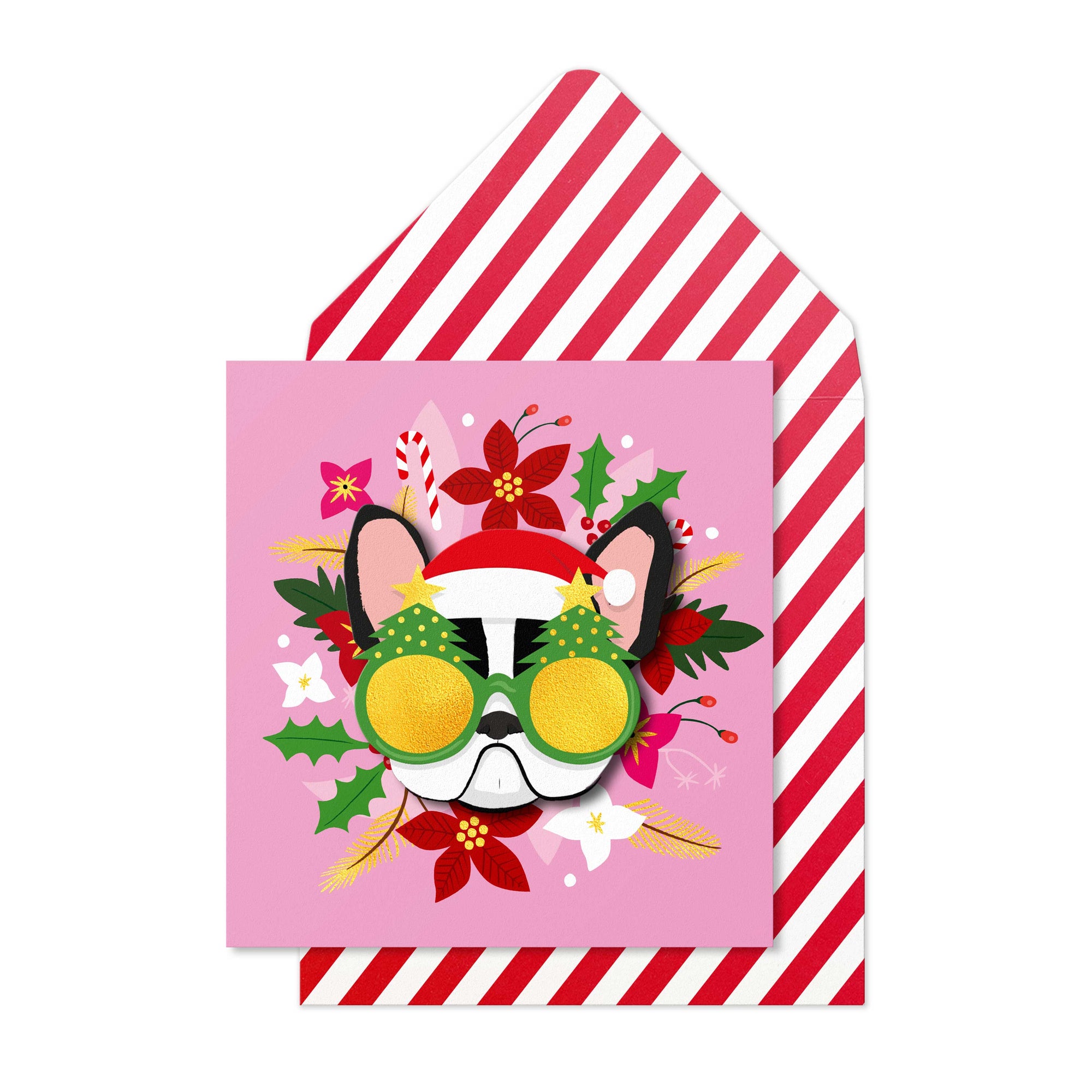 Christmas Frenchie Handmade Greeting Card