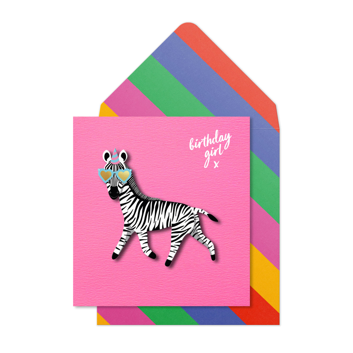 Birthday Girl Zebra | Handmade Greeting Card