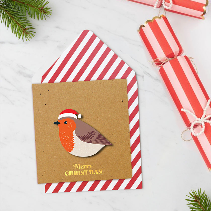 Merry Christmas Robin Greeting Card