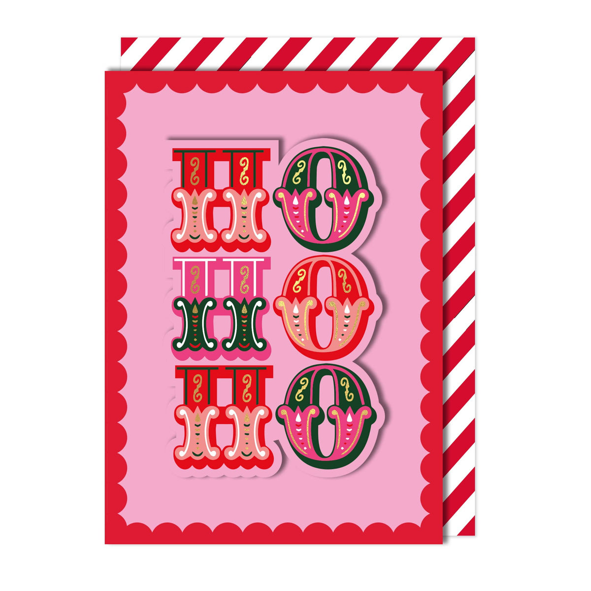 Ho Ho Ho Christmas greeting card
