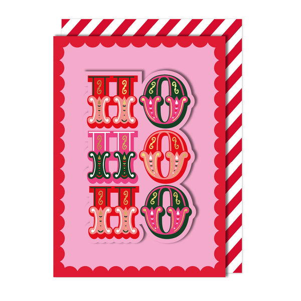 Ho Ho Ho Christmas greeting card