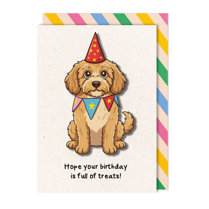 Birthday Cavapoo Birthday Treats Greeting Card | Handmade Greeting Card