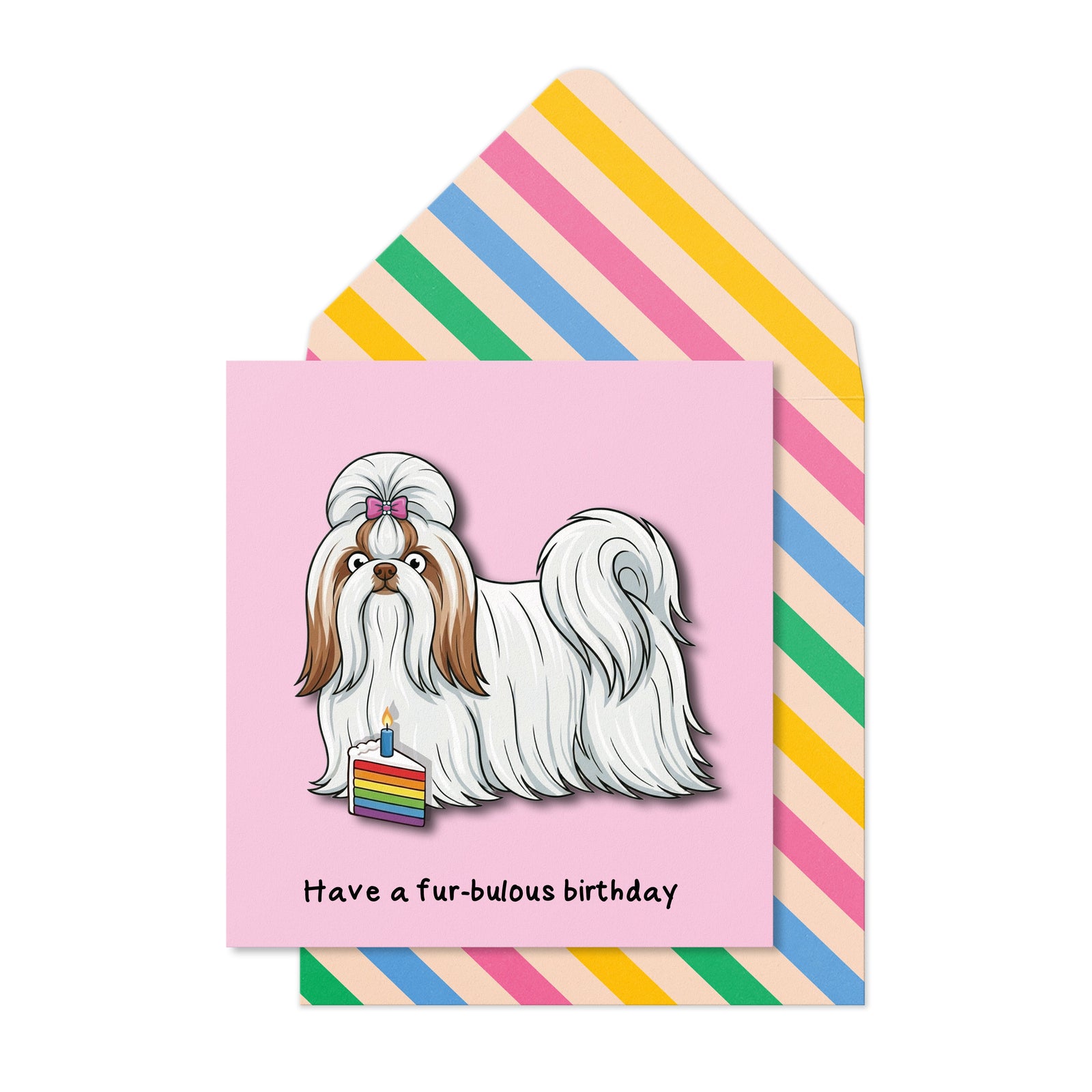 Birthday Shih-Tzu Fur-Bulous Birthday Greeting Card | Premium UK Handmade Card
