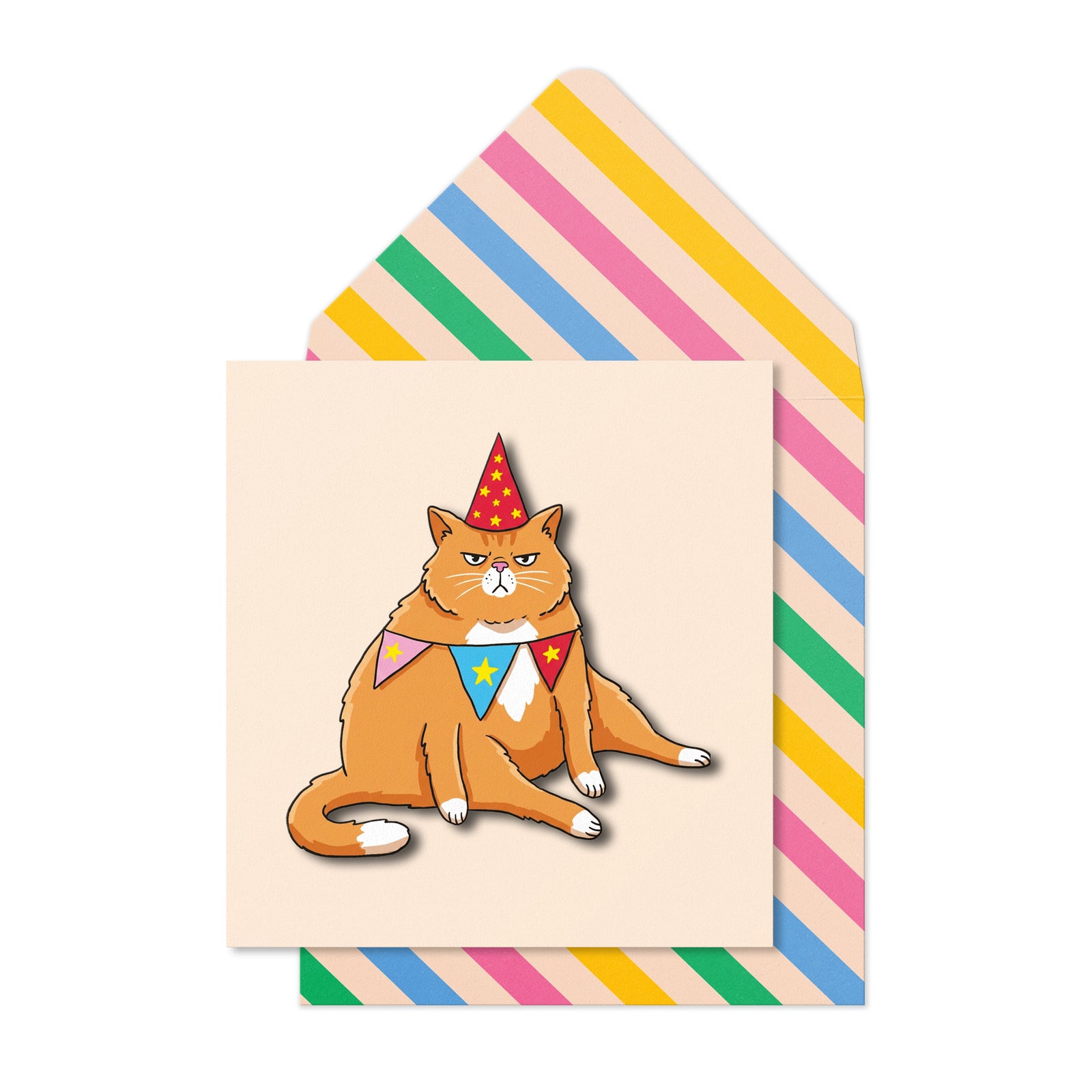 Ginger Grumpy Cat Greeting Card | Premium UK Handmade Card