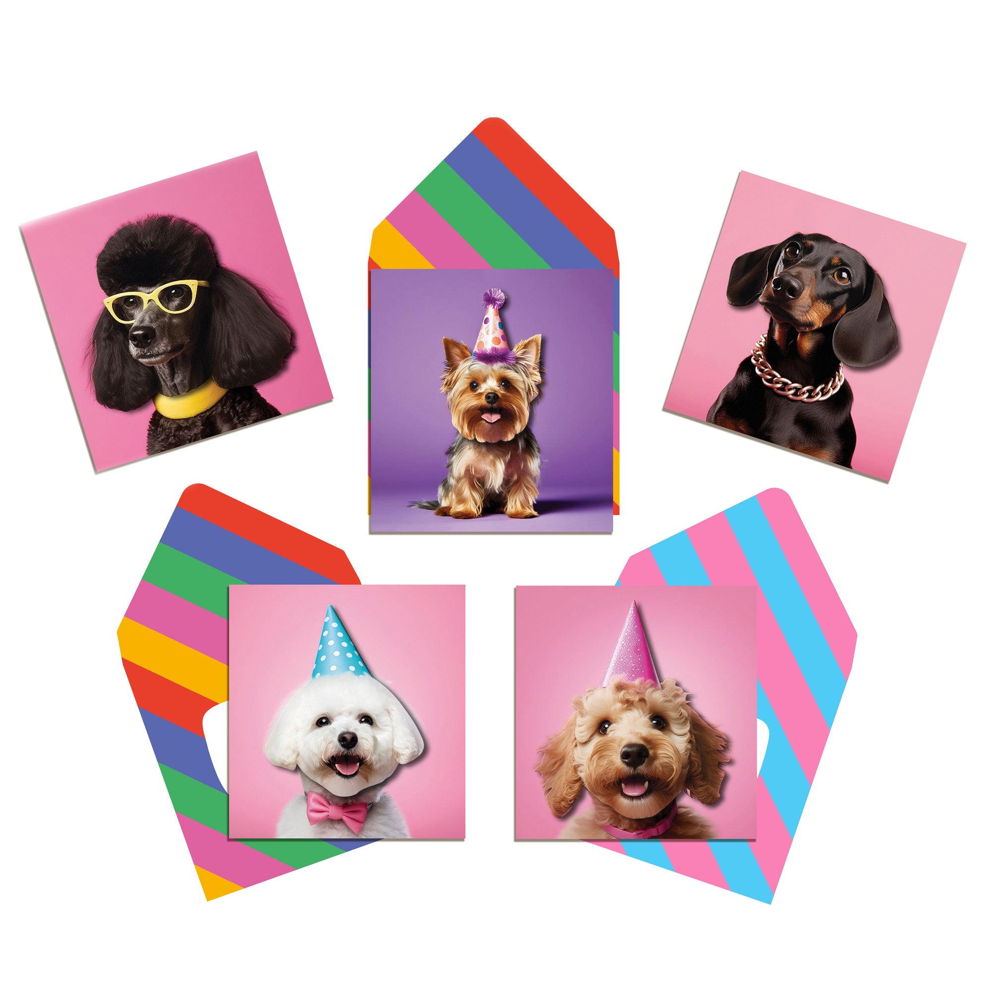 Pawtraits - Bundle of 5 Handmade Greeting Cards