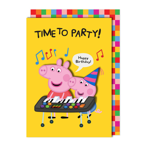 Time To Party, Peppa Pig Handmade Greeting Card