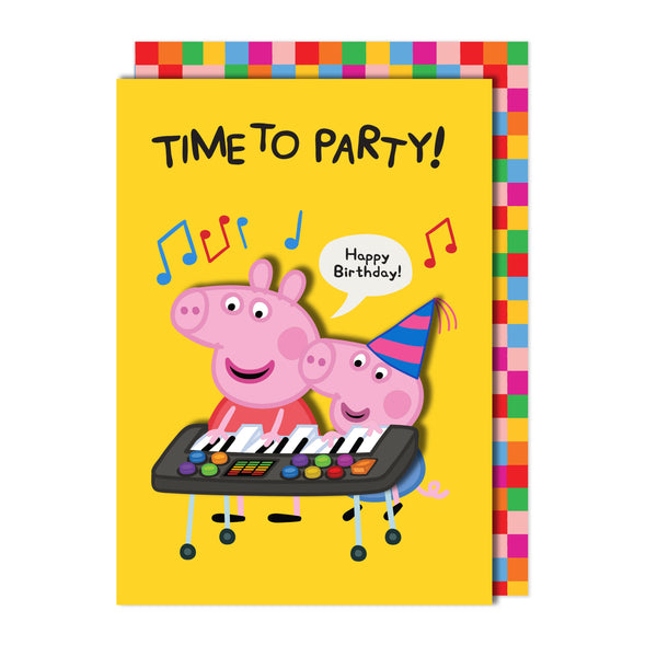 Time To Party, Peppa Pig Handmade Greeting Card