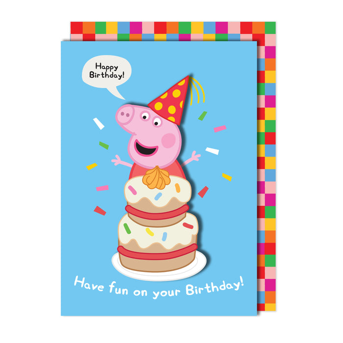 Happy Birthday Cake, Peppa Pig | Handmade Greeting Card
