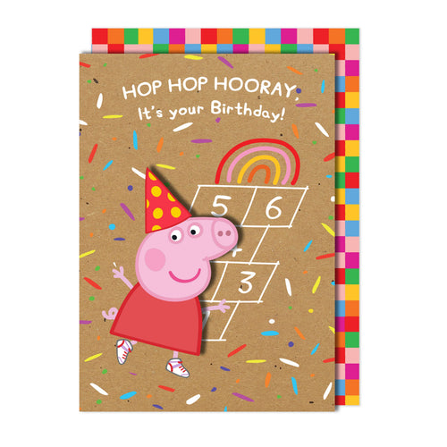 Hop Hop Hooray, It's Your Birthday! Peppa Pig Handmade Greeting Card