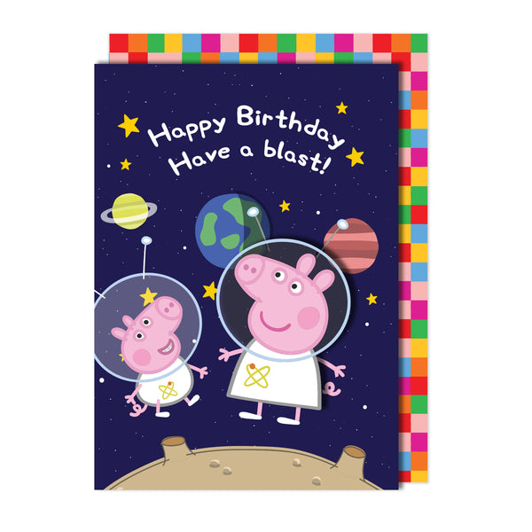 Happy Birthday In Galaxy, Peppa Pig | Handmade Greeting Card