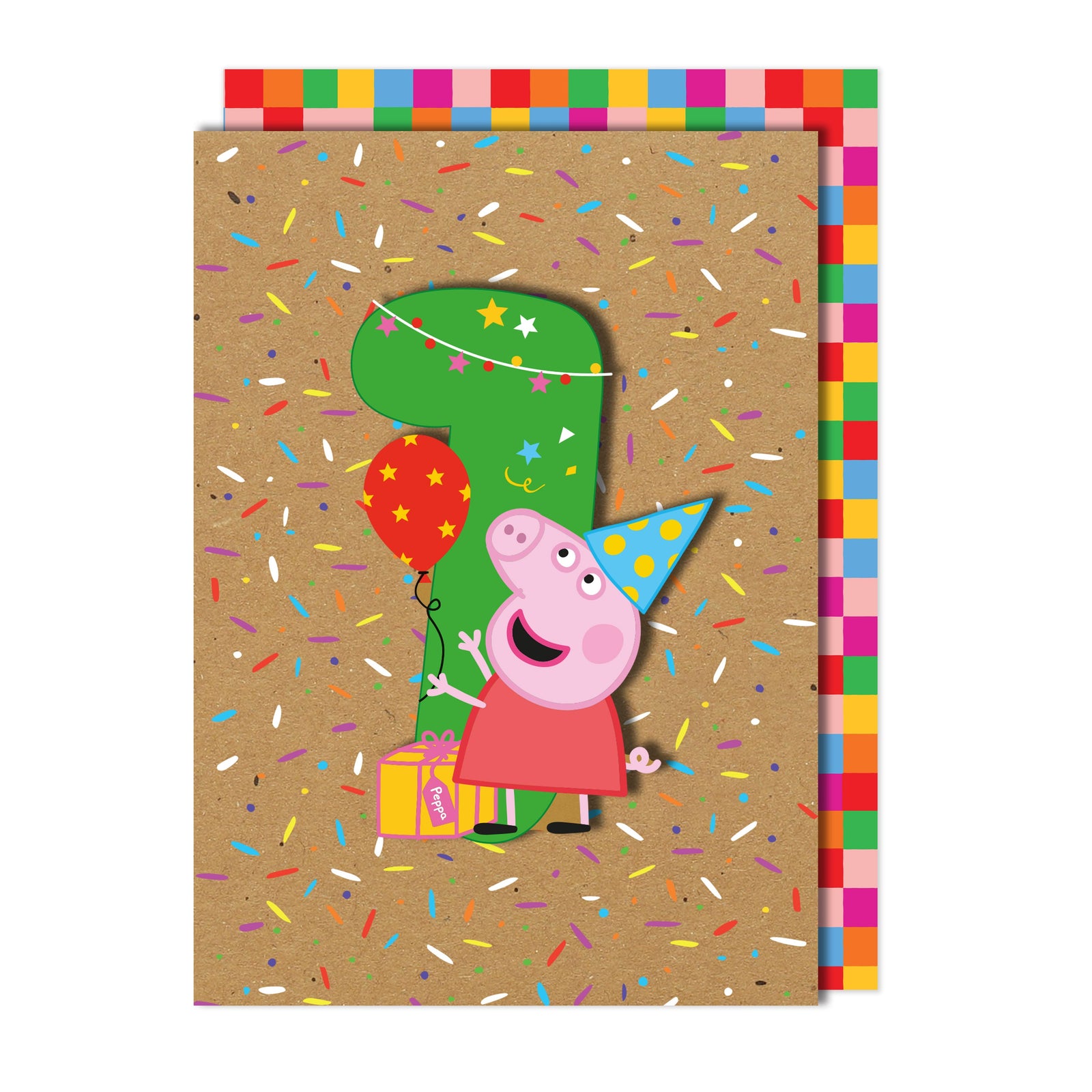 Happy 1st Birthday, Peppa Pig Handmade Greeting Card