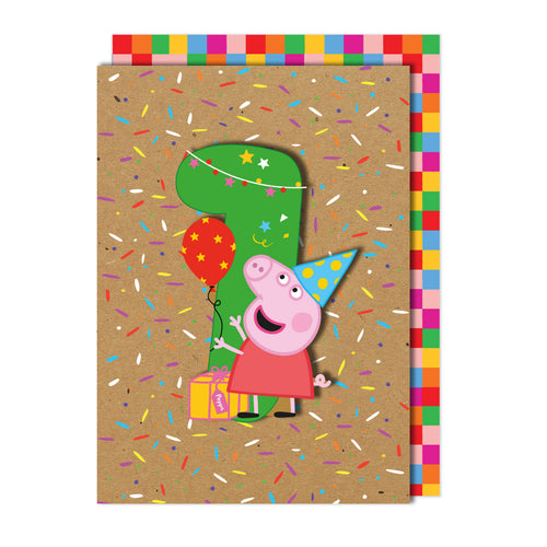 Happy 1st Birthday, Peppa Pig Handmade Greeting Card
