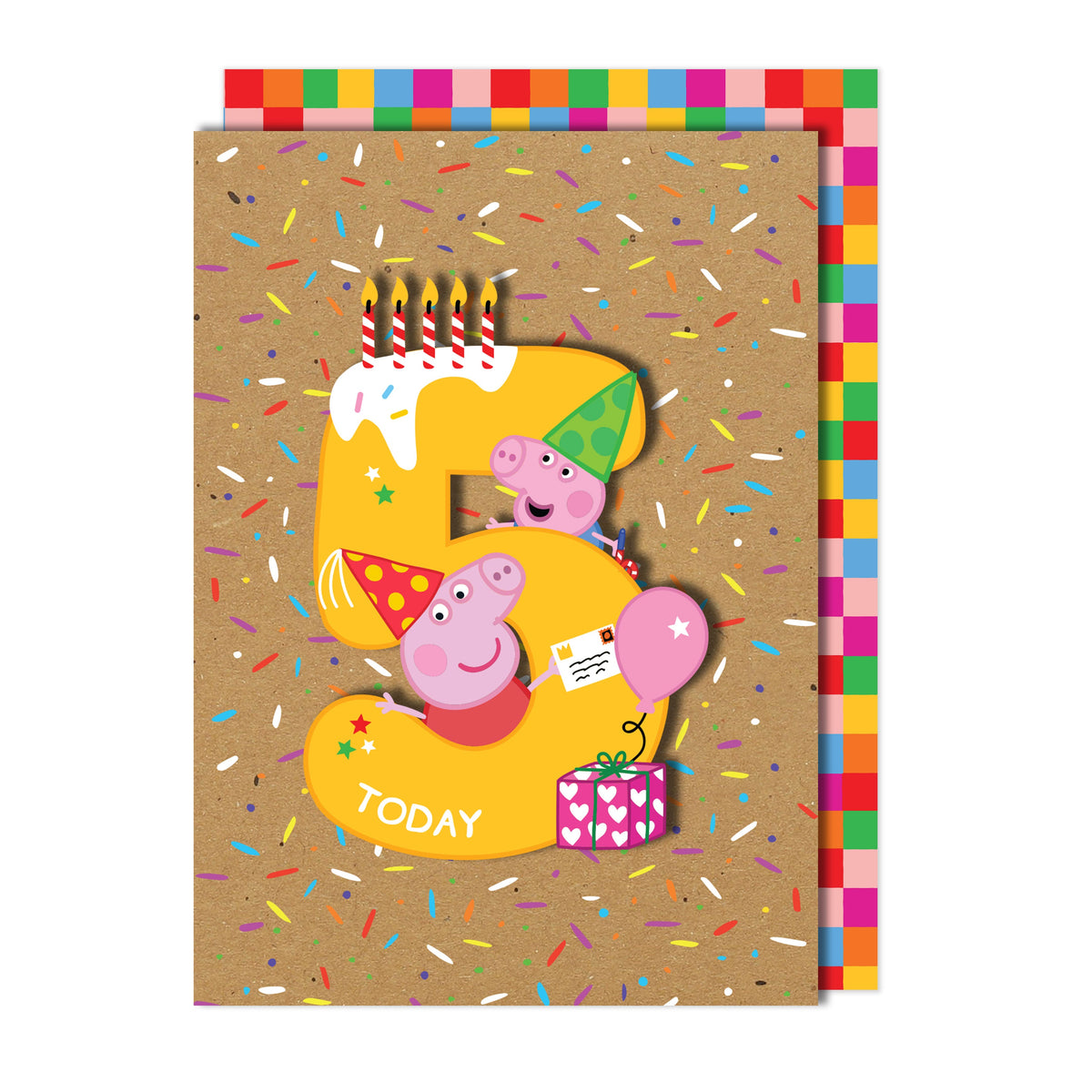 Happy 5th Birthday, Peppa Pig Handmade Greeting Card