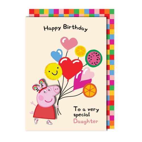 Happy Birthday Daughter, Peppa Pig Handmade Greeting Card