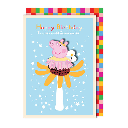 Happy Birthday Special Granddaughter, Peppa Pig Handmade Greeting Card
