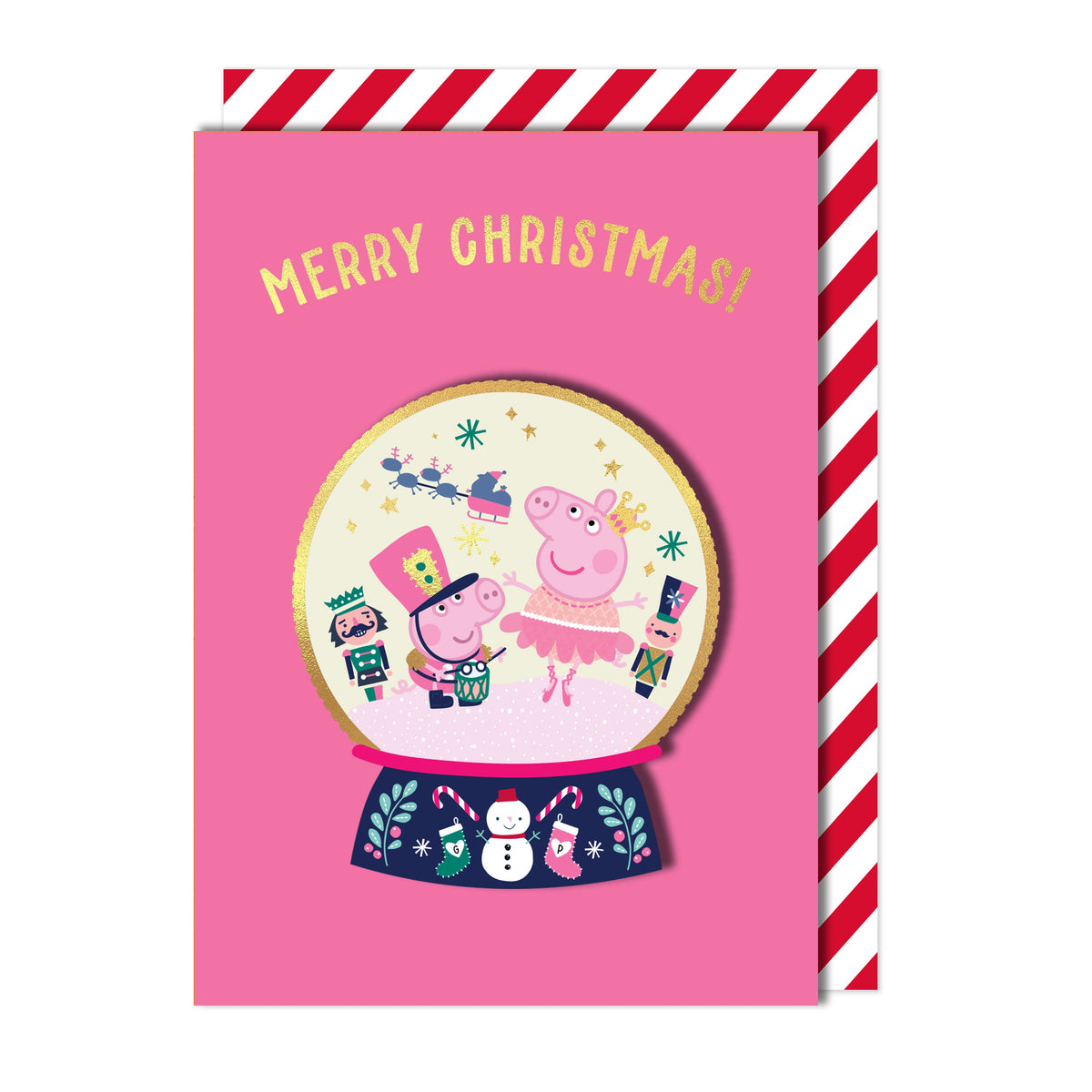 Merry Christmas Snowglobe, Peppa Pig | Handmade Greeting Card