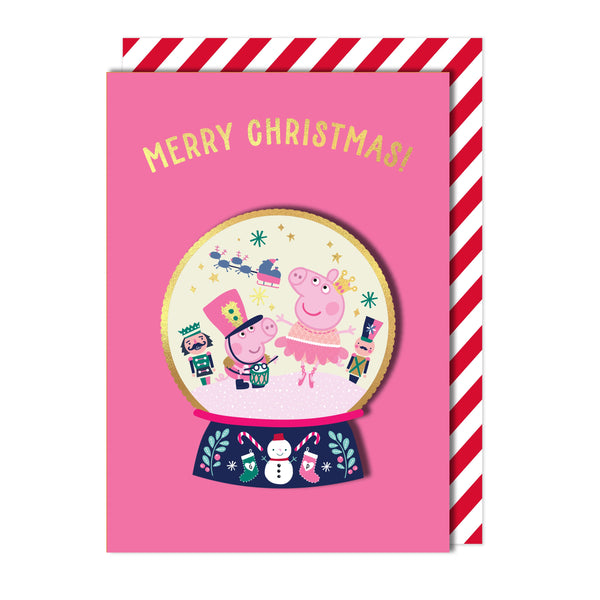 Merry Christmas Snowglobe, Peppa Pig | Handmade Greeting Card