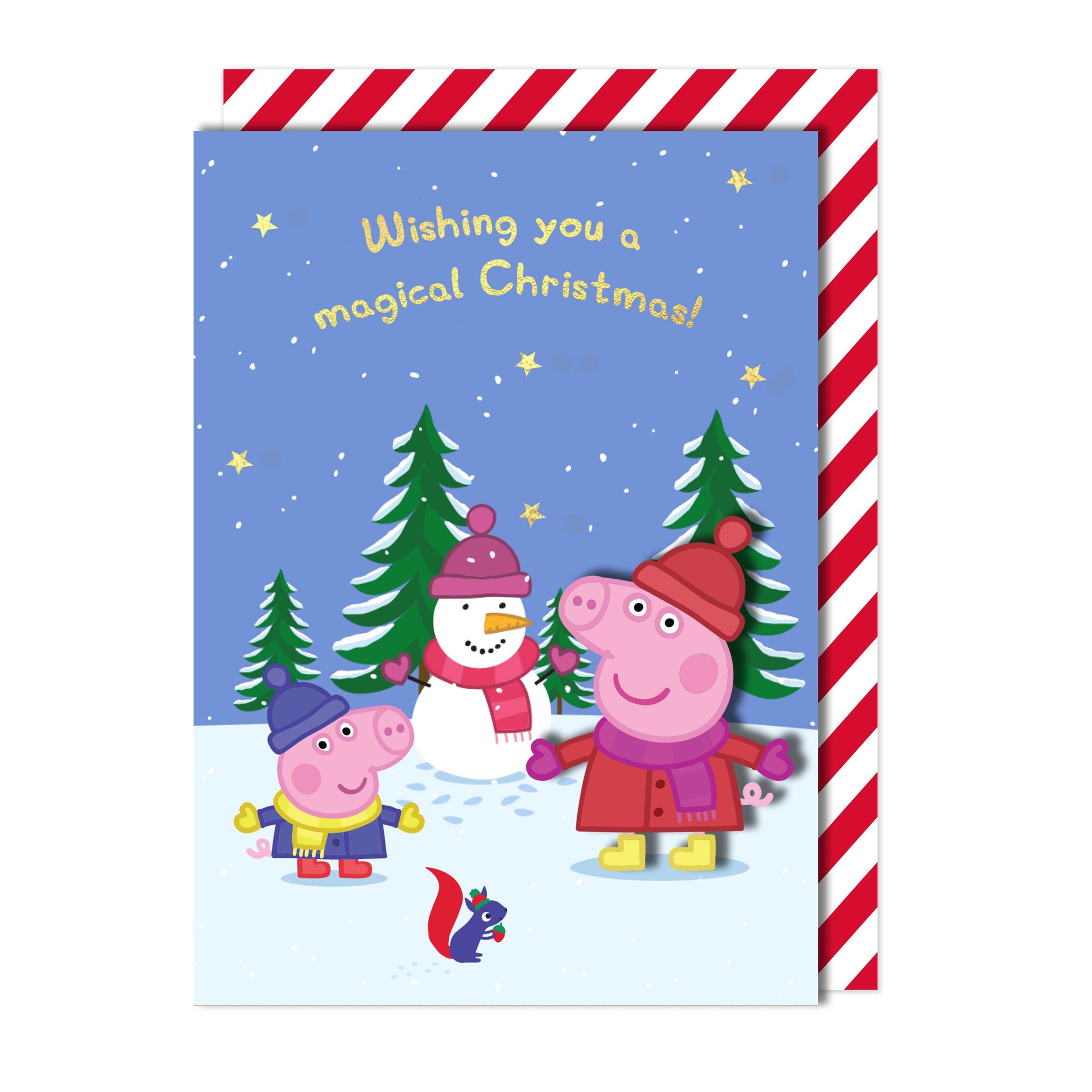 Magical Christmas Snowman, Peppa Pig Handmade Greeting Card