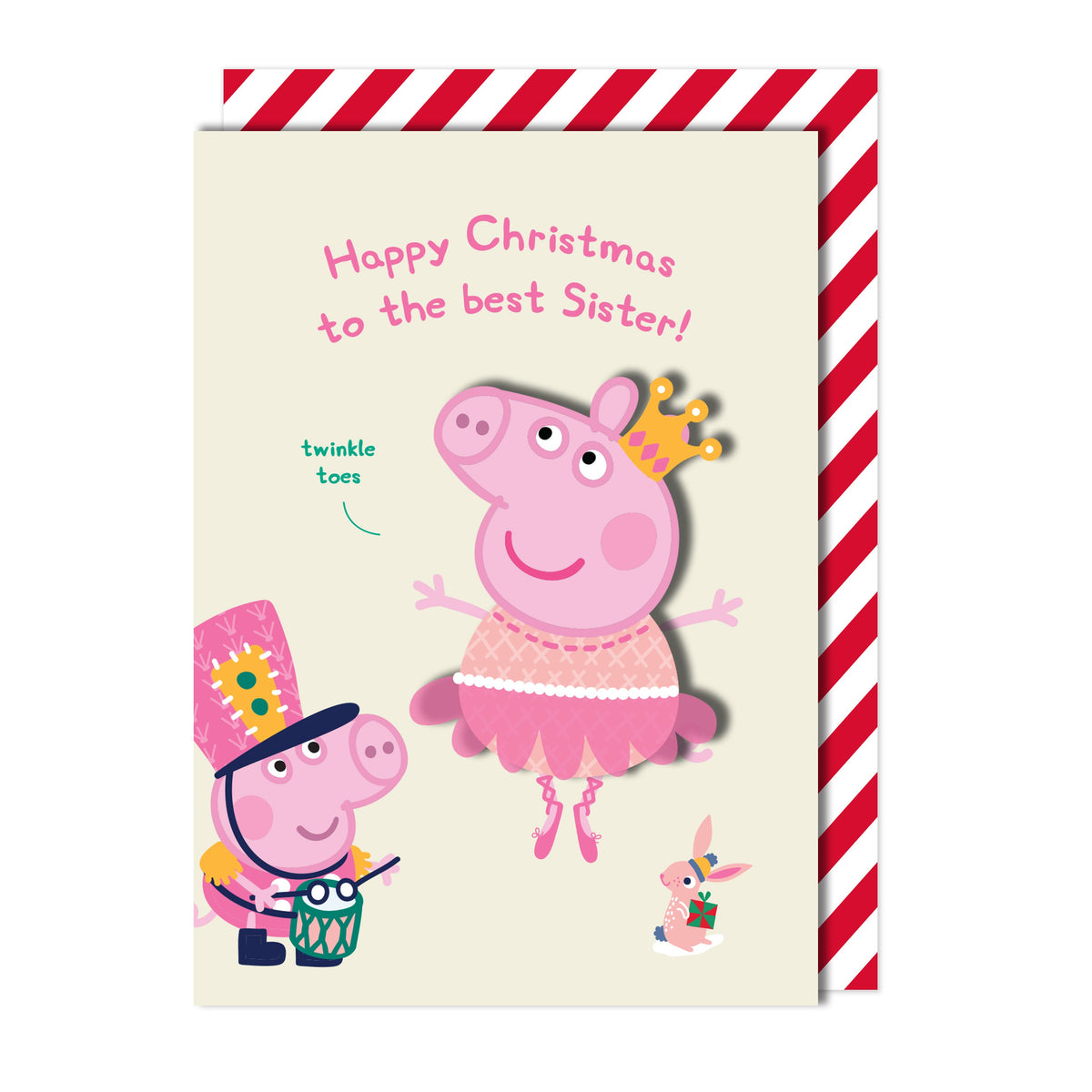 Merry Christmas Best Sister, Peppa Pig | Handmade Greeting Card