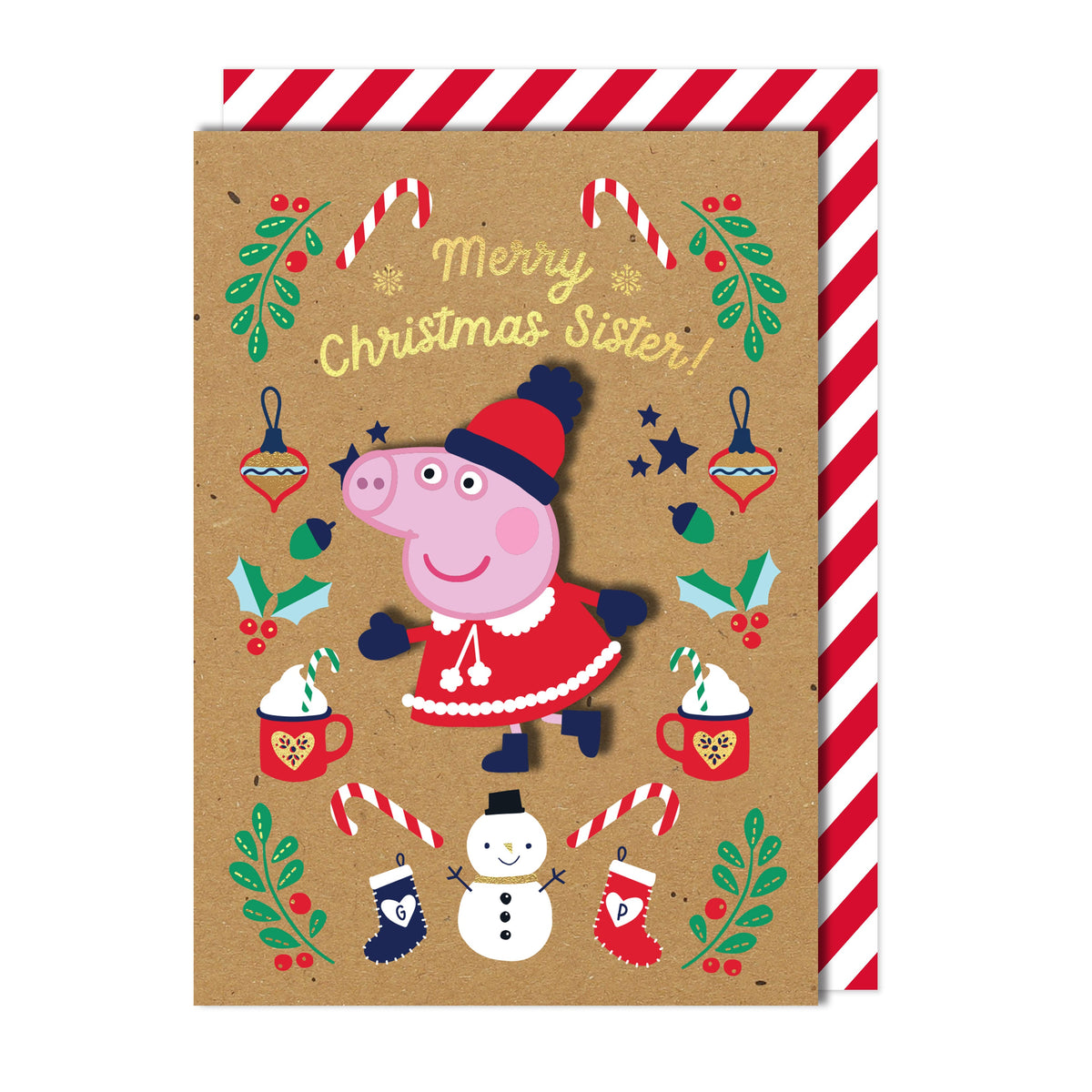 Merry Christmas Sister! Peppa Pig | Handmade Greeting Card