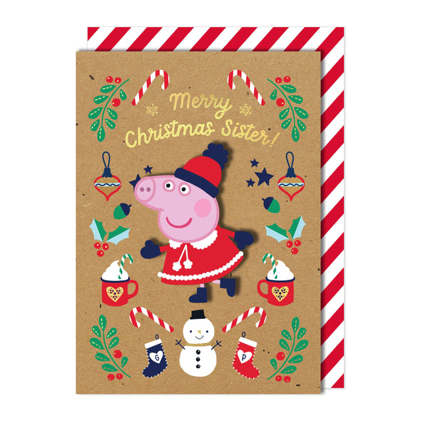 Merry Christmas Sister! Peppa Pig | Handmade Greeting Card