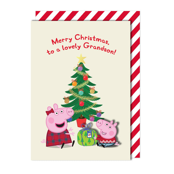 Happy Christmas Lovely Grandson! Peppa Pig | Handmade Greeting Card