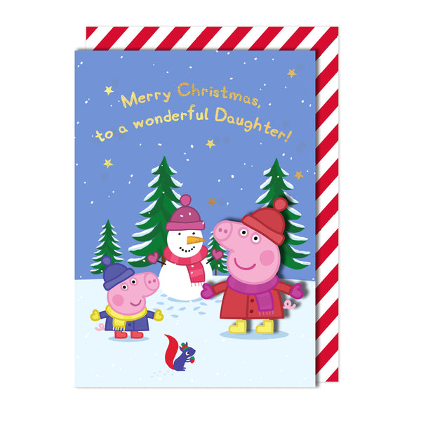 Merry Christmas Wonderful Daughter, Peppa Pig | Handmade Greeting Card