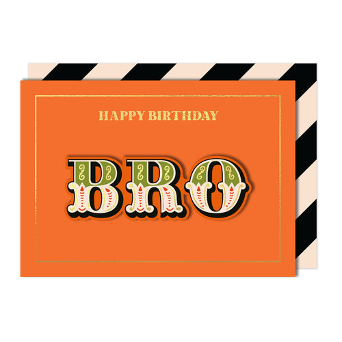 Happy Birthday Brother Retro Greeting Card