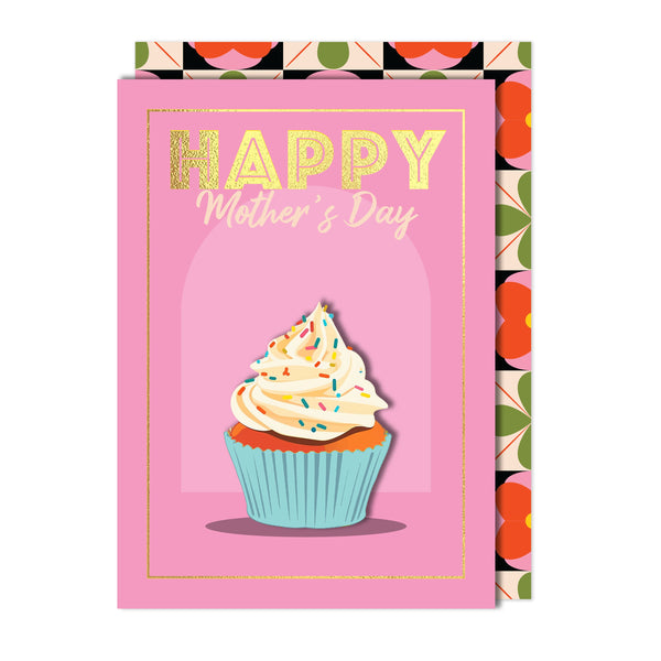 Happy Mothers Day, Cupcake Handmade Greeting Card