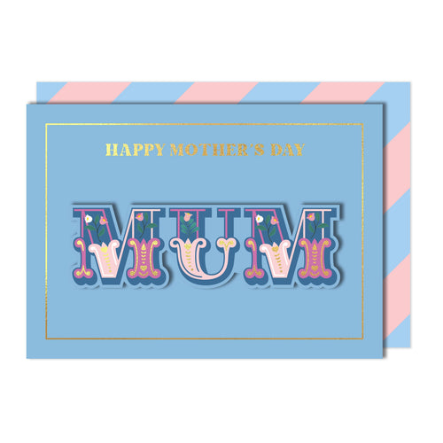 Happy Mothers Day Mum, Handmade Greeting Card