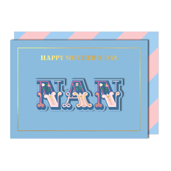 Happy Mothers Day Nan, Handmade Greeting Card