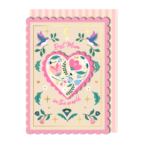 Best Mum In The World, Mothers Day Handmade Greeting Card