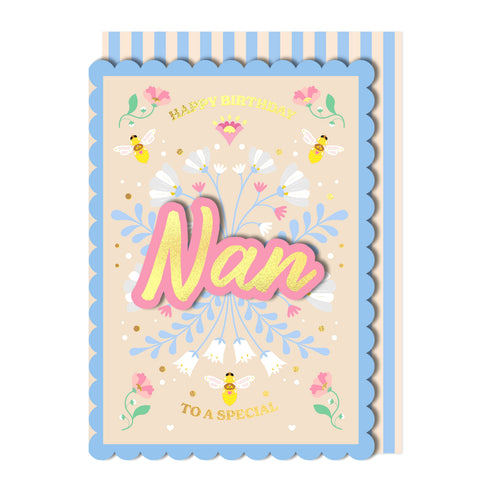 Happy Birthday To A Special Nan, Handmade Greeting Card